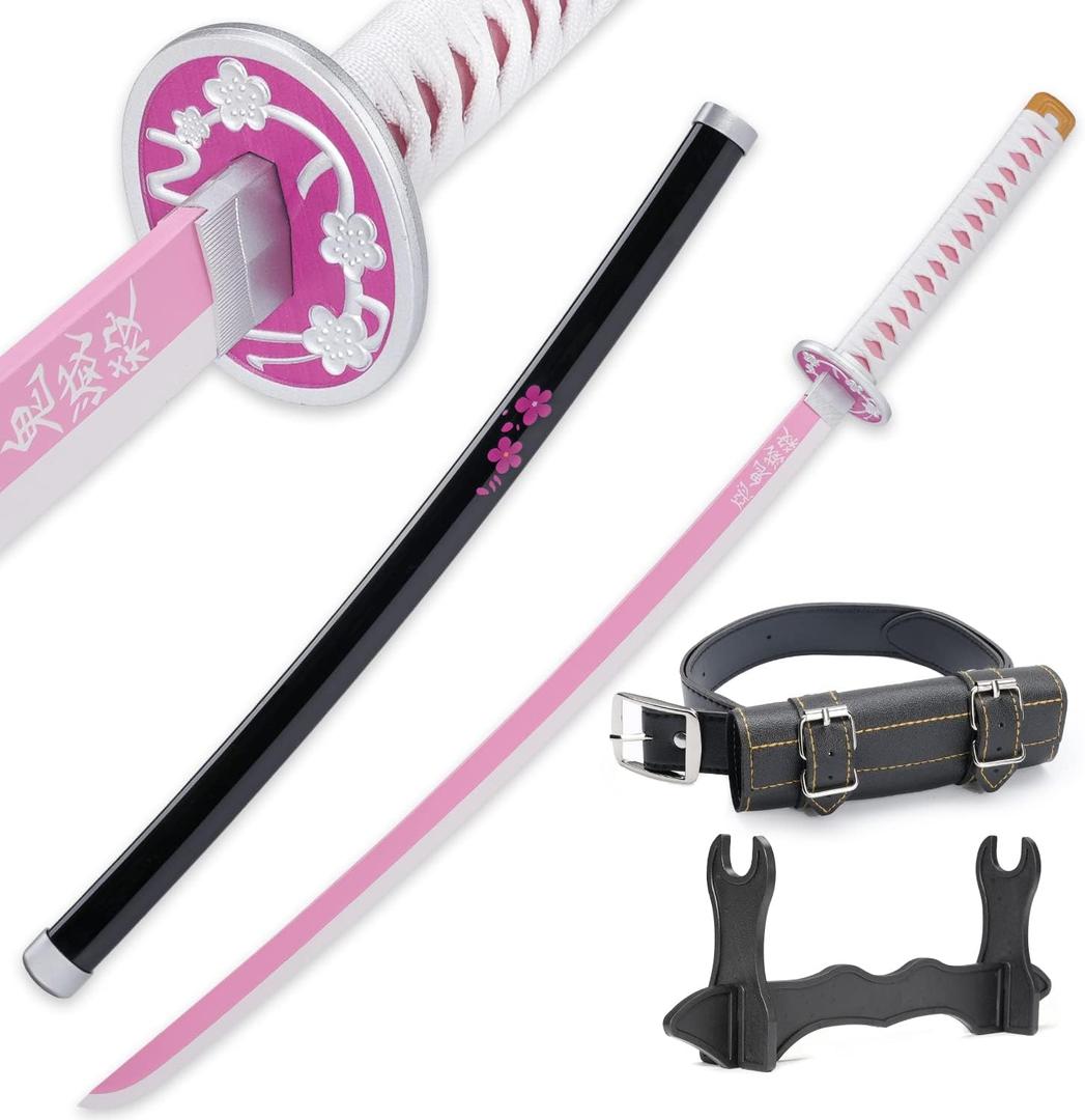 Cold Blade Anime Sword - 41 inches Anime Katana Replica with Belt and Stand - Durable Sword Perfect for Cosplay - Sword with Authentic Design, F- Kanao