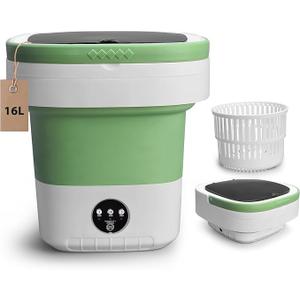Mini Portable Washing Machine, Upgraded Washer with Spin Basket Laundry Machine, 3 Cleaning Modes Suitable for Small Clothes, Foldable Design Ideal for Hotel,Apartment, Home and Campain, 12"D x 12"W x 13"H