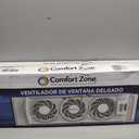 Comfort Zone Triple Window Fan with Adjustable Thermostat | 3-Speed High-Velocity Cooling | Horizontal or Vertical Manual Control | Fits Double Hung Windows (Min 25" x 8") | Fully Assembled | White, 5.5 inch