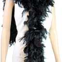 80 Gram 2 Yard Chandelle Feather Boa, Great for Party, Wedding, Halloween Costume, Christmas Tree Decoration (Black)