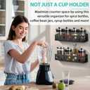 Magnetic Water Bottle Organizer for Fridge, Magnetic Cup Holder for Stanley 30 40 Oz with Tumbler Lid & Straw Organizer, 8 Tumblers Kitchen Storage Rack for Stanley Cup Accessories, Space-Saving