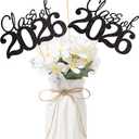 4 x 10 PCS Graduation Class Centerpieces Black Class of 2026 Graduation Centerpieces, 2026 Centerpieces for Tables Cake Toppers