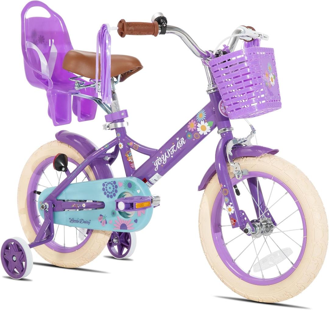 JOYSTAR Little Daisy Princess Kids Bike for Girls Boys Ages 2-12, 14 Inch with Training Wheels
