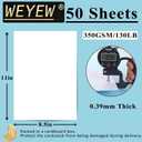 50 Sheets 130lb White Cardstock, 8.5" x 11", Extra Heavy Duty Bright White Paper for Card Base DIY Craft Card Making, 130LB Cover 350 GSM
