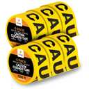 6pk Caution/Cuidado Tape Roll - 6 Rolls - 1000 Ft x 3 Inch Wide Each - Yellow Safety Tape for High Visibility Outdoor Warning, Flagging Construction Hazard, Crime Scene Barrier, Danger Zone (3" by 1000 feet)