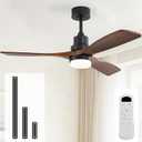 Sofucor Low Profile Ceiling Fan With Lights Remote Control 52 Inch Flush Mount Ceiling Fan Modern Wood Blade Fan For Bedroom Living Room Indoor Outdoor Farmhouse Patio, Noiseless DC Motor