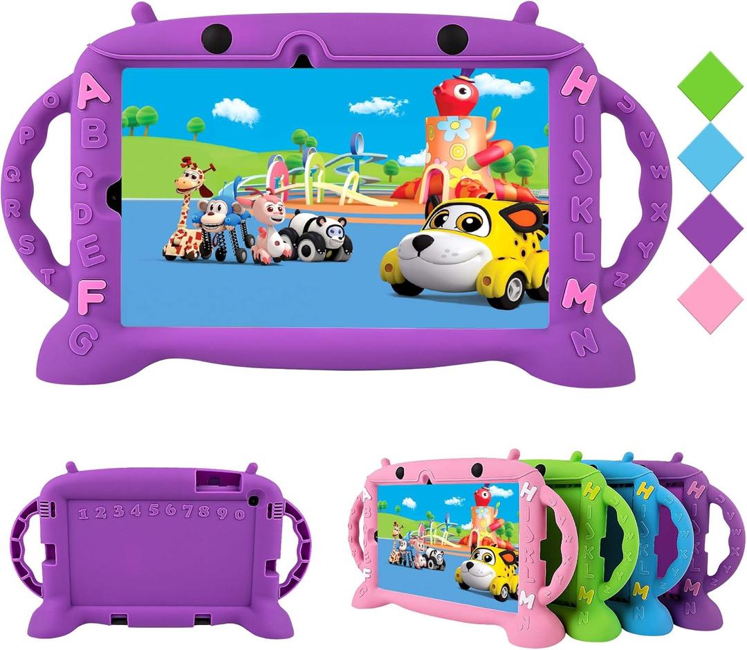 CHIN FAI Kids Case for Galaxy Tab S6 Lite 2020 P610 P615, Soft Silicone Kids-Friendly Handle Stand Robot Case Cover with Pen Holder for Samsung S6 Lite 10.4 Inch (Purple)