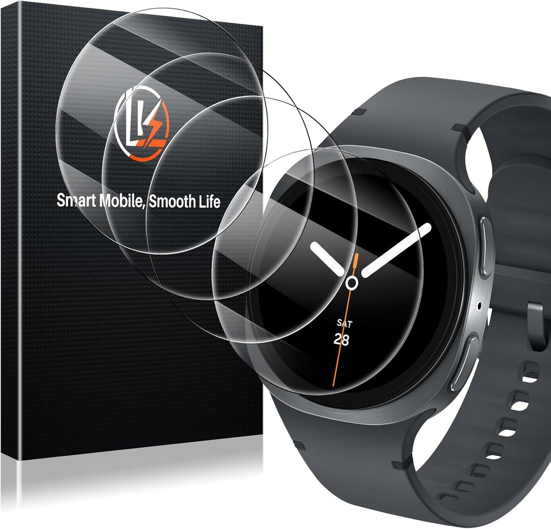 7 x LK 4 Pack for Samsung Galaxy Watch 8 Screen Protector 44mm 2025, Upgrade Top 9H+Tempered Glass, Easy to install for Galaxy Watch 44mm Screen Protector, 0 Bubble,HD