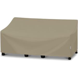 SunPatio Outdoor Sofa Cover Waterproof, Heavy Duty Couch Cover 93.5 Inch with Seam Taped, All Weather Protection 3-Seater Patio Bench Protector for Outdoor Furniture, 93.5" W x 45" D x 39" H, Taupe