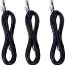 3Pack RJ11 Cable - 10ft Telephone Cord for Landline Phone and Fax - Male to Male (Black-10Feet)