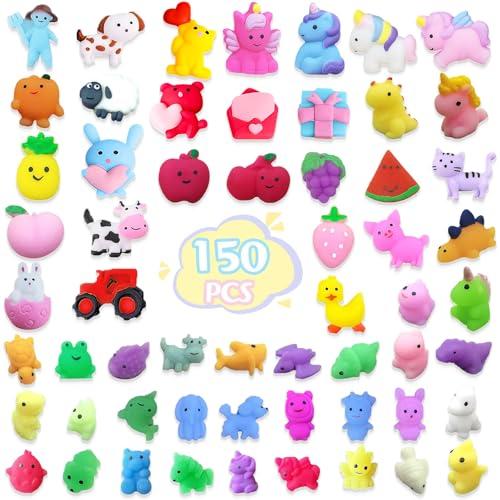 150 Pcs Mochi Squishy Toys Party Favors Mini Squishy Toy Bulk Classroom Prizes Kids Goodie Bag Stuffers for Kids Bulk Christmas