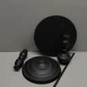 Metal Small End Table,Vintage Matte Black Round Side Table Nightstand for Bedside or Sofa,Small Accent Pedestal Table for Living Room Corners Bedroom Patio and bar (Matte Black)