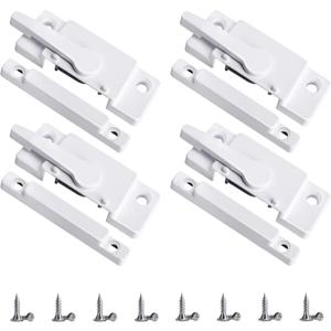 4 Pack Windows Sash Lock-Sliding Window Sash Locks for Single-Hung and Double-Hung Windows-White Cam Sash Locks for Vertical and Horizontal Sliding Windows