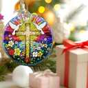 7 x Cross Ornament: Christmas Ornaments, Religious Christmas Decorations for Tree, Catholic Ornament & Christian Holiday Decor | Religious Cross Gifts, Christian Gifts - Design B