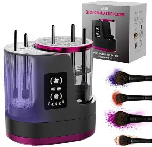 3 IN 1 Electric Makeup Brush Cleaner,Automatic Makeup Brush Cleaner with Makeup Brush Dryer,Portable USB Deep Cleaning for All Size Beauty Makeup Brush Set,Blush Brush (Grey)