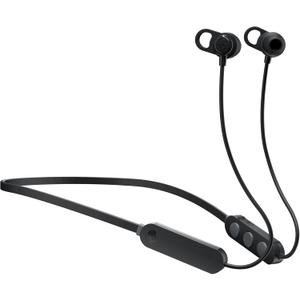 Skullcandy Jib+ Wireless Earbuds, Bluetooth Headphones, Up to 6 Hours Battery, Noise Isolating Fit, Water Resistant, Microphone for iPhone Android, Convenient Collar and 3 Ear Gel Sizes - Black