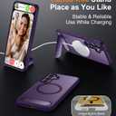 Temdan Magnetic for Samsung Galaxy S25 Case, [Innovate Stand][Military Grade Drop Protection][Non Slip][Translucent Matte] Shockproof Phone Case for Galaxy S25 6.2" 2025 -Purple