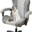 Gaming Chair Cover - Stretchable Machine Washable Fabric Computer Chair Seat Slipcovers Fits Most Office/PC Chairs & Racing Style Seats,Gray (Grey)