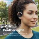 On Ear Headphones Bluetooth 5.4, Noise Cancelling Open Ear Headphones Wireless, Water-Drop Shaped Clip On Sport Headset Bluetooth with 4 Microphone, Comfort Fit Earphones with Long Battery Life