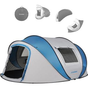 EchoSmile Pop Up Camping Tent, 2/4/6 Person Easy Setup Tent, Water Resistant Dome, Portable with Carry Bag