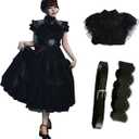 Classic Black Evening Dress Gothic Cosplay Costume for Women Halloween Dress, Size 100