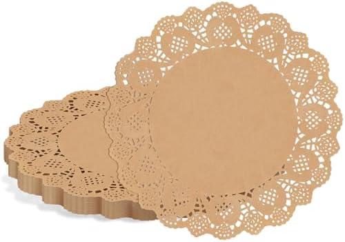  WYTAOHZL 120 Pieces Lace Paper Doilies for Tables 13.5 Inch Round Brown Paper Doilies for Food Cakes Desserts : Home & Kitchen