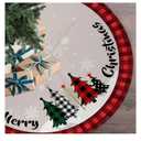 Christmas Tree Skirt 48 Inch Red Rustic Xmas Tree Skirts Mat with Snowflake Design for Merry Christmas Xmas Holiday Party Decorations Indoor Outdoor