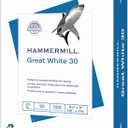 Hammermill Printer Paper, Great White 30% Recycled Paper, 8.5 x 11-1 Ream (500 Sheets) - 92 Bright, Made in the USA, 086710