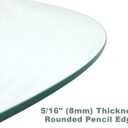 Audio-Visual Direct 48" Tempered Glass Table Top with Rounded Edge 5/16" Thick, 48" Without Center Hole
