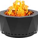 Smokeless Firepit Outdoor-25 Inch Large Smokeless Fire Pits for Outside with Handles, Portable Low Smoke Metal Wood Stove for Camping, Patio, Backyard, Garden, Picnic-XL