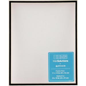 Gallery Solutions White and Black Custom Bevel Cut Double 11x14 8x10 Opening Picture Frame Mat, 8 inches x 10 inches