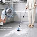 Electric Spin Scrubber Cordless Power Cleaning Brush with 8 Brush Heads Extendable Handle 3 Adjustable Size 2 Speeds IPX7 Waterproof for Bathroom and Kitchen