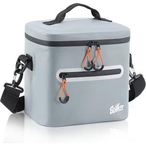 Soft-Sided Cooler Bag, 7/16/30 Can Portable Ice Chest Box, Waterproof, Leak-Proof, Insulated Cooler for Lunch, Beach, Drink, Beverage, Travel, Camping, Picnic (Gray)