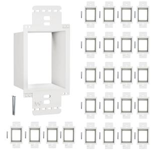BWP 25 Pack Electrical Outlet Box Extender 1 Gang - Electrical Box Extender with 50 Screws -Single Gang Box Extender Outlet