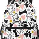 Dog Cat Paw Bone Print Cute Backpack For School Laptop Bags Bookbag Big Casual Daypack For Student Girls Boys Kids Teens Travel Sports Work