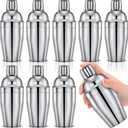 Nitial 9 Pcs Bar Cocktail Shaker Professional Stainless Steel Martini Drink Mixer with Built-in Strainer for Bartending No Leaks Boston Shaker for Bar Party Drink Mixing Tool (11.8 oz)