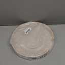 HITOMEN 11.8" Hand-Woven Round Rattan Serving Tray Decorative Wicker Trays with Handles for Coffee Table (Whitewash-M)
