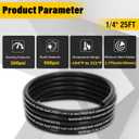 1/4" Marine Fuel Line Hose - 25 FT SAE J1527 Type A1-15 Rubber Fuel Line for Boats, Outboards & Marine Engines