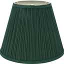 Aspen Creative 33053, Hardback Empire Transitional Spider Lamp Shade, Mushroom Pleated Dark Green, 7" Top x 13" Bottom x 10" Slant