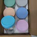 DRKIO 6 Pack Glass Baby Food Storage Containers - 8 Oz Baby Food Jars with Lids Baby Food Maker Microwave Dishwasher Freezer Safe 100% Leak Proof BPA Free Reusable