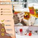 50Pcs Western Cowboy Plastic Cups,12 OZ Disposable Cowboy Themed Drinking Cups for Western Themed Parties, Tailgate Events,Christmas Wedding Birthday Rodeo Party Supplies Decorations Favors