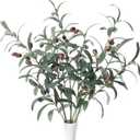 SzJias Olive Branches for Vases Artificial Olive Branches Faux Tree Branches Stems for Vase (3 Branches, 28.7 inch/Each)