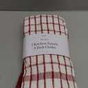 Ritz Premium Kitchen Towel and Dish Cloth Value Set: Highly Absorbent, Super Soft, Long-Lasting, 100% Cotton Checked and Solid Hand Towels, Tea Towels, Bar Towels - 6 Pack, Paprika