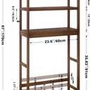 SMIBUY Bathroom Storage Shelf, Bamboo Over-The-Toilet Organizer Rack, Freestanding Toilet Space Saver with 3-Tier Adjustable Shelves (Walnut)