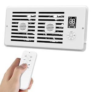 Register Booster Fan for 4" x 10" Room Register Holes with Aromatherapy Function, Quiet 10Speed, Smart Heating Cooling AC Vent Fan with Remote Control & Thermostat Control(White)