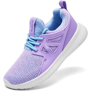 nerteo Girls Shoes Slip on Boys Kids Sneakers Lightweight Tennis Running Walking Gym Fashion Shoes for Little Kid/Big Kid (Purple, XS)