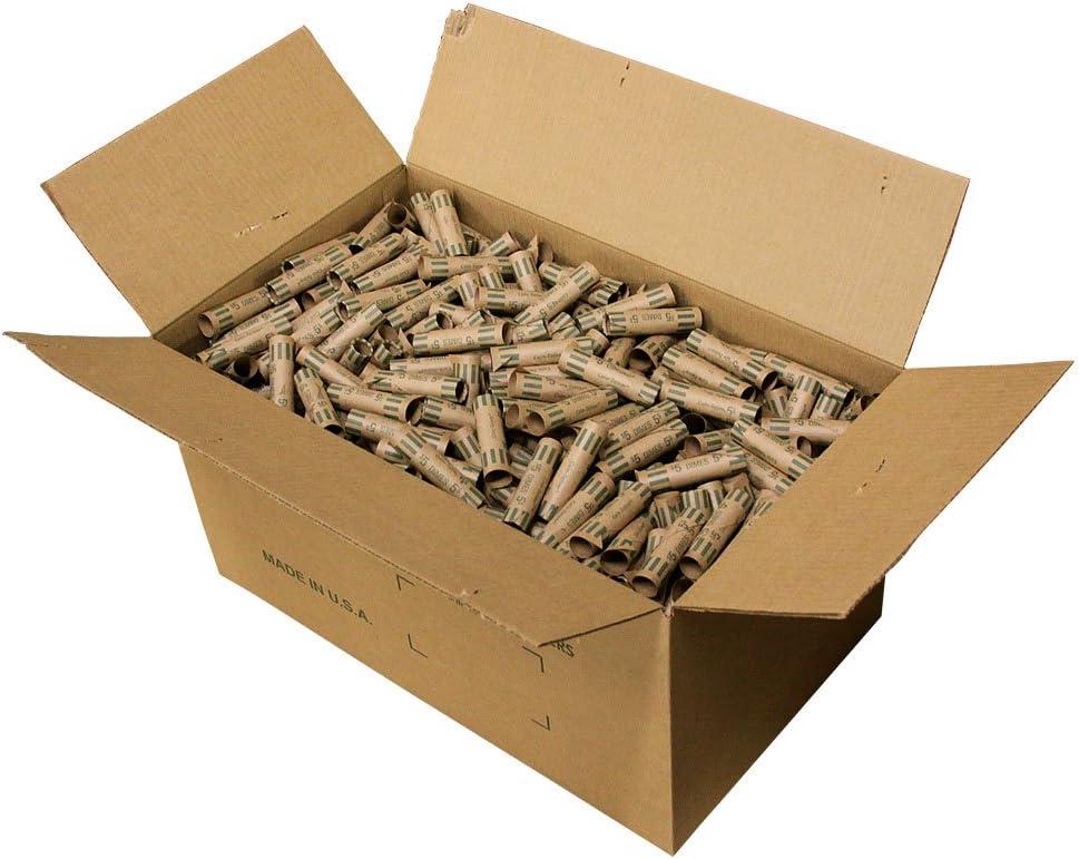 Pap-R Products Preformed Tubular Coin Wrappers, Dimes, $5, 1000 Wrappers/Box