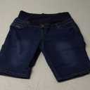 Women Super Comfy Stretch Maternity Bermuda Short Blue XL Bermuda-darkwash