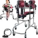 Rehabilitation Walker for Children – Adjustable 6-Wheel Anti-Tilt Walking Aid with Safety Lock for Cerebral Palsy, Hemiplegia & Post-Surgery Recovery, 220 lbs Max