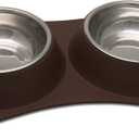 Loving Pets Bone Shaped Flex Diner for Dogs, Chocolate, Small